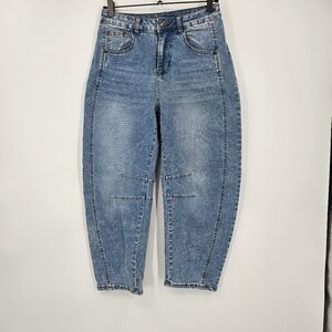 Barrel‎ Leg Jeans Women’s Size S | High Waisted Wide Curve Denim Pants